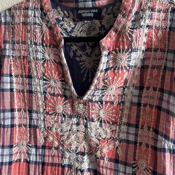 Johnny Was Red and Blue Embroidered Blouse - Picture 6 of 11